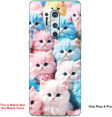 VYBE The Smart Choice One Plus 8 Pro Cat Embossed Mobile Skin(Faded Pink 24)