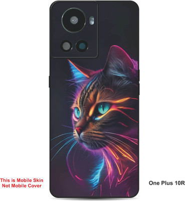 VYBE The Smart Choice One Plus 10R Cat Embossed Mobile Skin(Glacial Blue Ice 30)