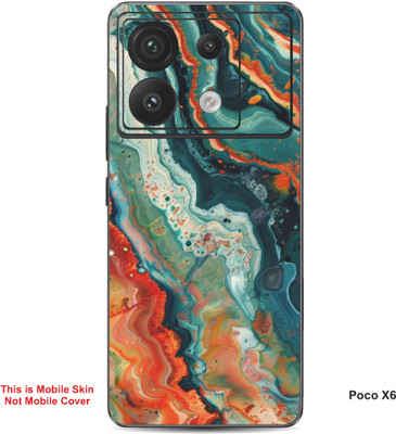 VYBE The Smart Choice Poco X6 Art Embossed Mobile Skin(Multi Color 1)