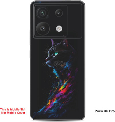 VYBE The Smart Choice Poco X6 Pro Cat Embossed Mobile Skin(Charcoal Grey 2)