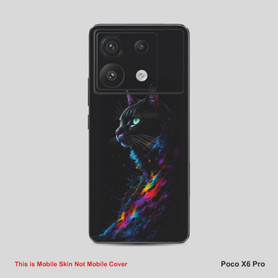 VYBE The Smart Choice Poco X6 Pro Cat Mobile Skin Mobile Skin(Purply Blue A16)