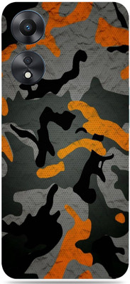 SkinoMania OPPO A78 5G Mobile Skin(Multicolor Camo_Orange)