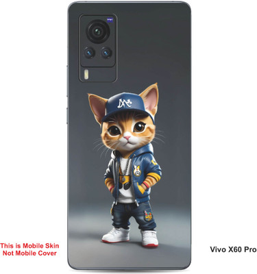 VYBE The Smart Choice Vivo X60 Pro Super Cat Embossed Mobile Skin(Gravel B19)