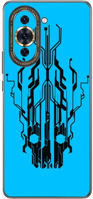 FCS Huawei nova 10 PRO Printed Back skin Mobile Skin(Digital Flaming Cyber Skull Blue)