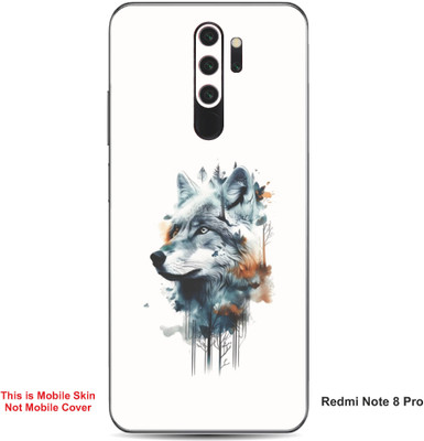 VYBE The Smart Choice Redmi Note 8 Pro Fox Embossed Mobile Skin(White & Light Blue 14)