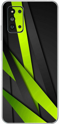 FCS Samsung Galaxy F52 5G Printed Back skin Mobile Skin(Green Texture Skin)