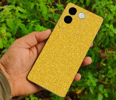 TJ CREATION vivo T2 Pro 5G Mobile Skin(Ulltra Super Sparkling Golden Glitter Skin With High Matte Finish., Mobile Skin (Back+Side+Camera))
