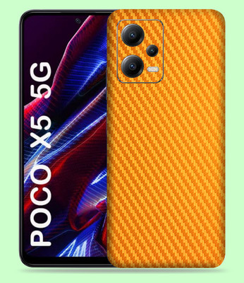 WeCre8 Skin's Xiaomi Poco X5 5G Mobile Skin(Golden Carbon Fiber Mobile Skin)