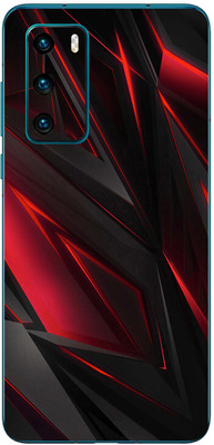 FCS Huawei P40 4G Printed Back skin Mobile Skin(Red Black Texture)