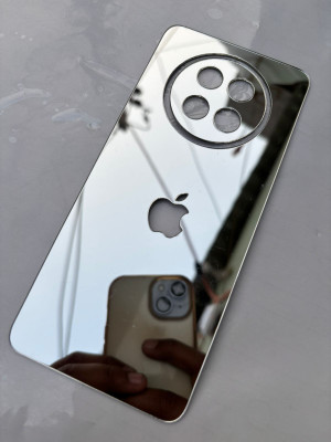 TWUAOP REALME 13 PLUS 5G MIRROR BACK PANNEL ACRYLIC SHEET APPLE Mobile Skin(Silver)