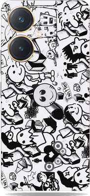 SkinoMania Vivo y27 Mobile Skin(Doodle B&W Mobile Skin)