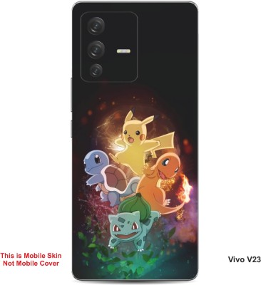 VYBE The Smart Choice Vivo V23 Pokemon Embossed Mobile Skin(Café Noir B18)