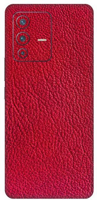 Vcare GadGets Leather Red vivo V23 Pro 5G Mobile Skin(Leather Red)