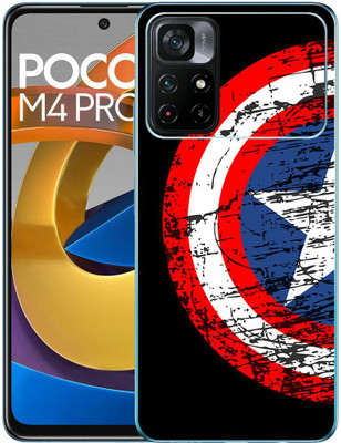 FCS Poco M4 Pro 5G Printed Back skin Mobile Skin(Captain America Shield Skin)