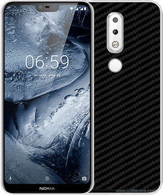 candeal mart Nokia 6.1 Plus carbon fiber 3D back skin / sticker wrap / Protective film Mobile Skin(Black)