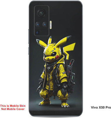 VYBE The Smart Choice Vivo X50 Pro Pikachu Embossed Mobile Skin(Bird Yellow B8)