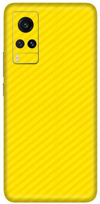 Vcare GadGets Vivo X60 Mobile Skin(Fiber Carbon Yellow)