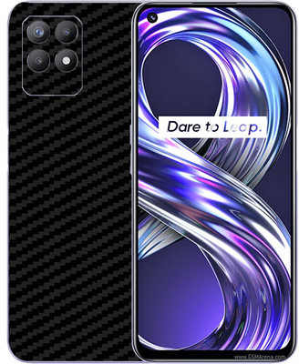 candeal mart Realme 8i carbon fiber 3D back skin / sticker wrap / Protective film Mobile Skin(Black)
