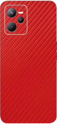 TJ CREATION Realme C35 Mobile Skin(Ultra Super Red Carbon Fiber Skin With High Matte Finish.)