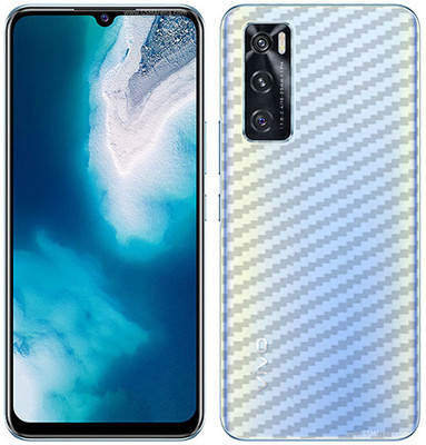 candeal mart Vivo V20 SE carbon fiber 3D back skin / Back sticker Mobile Skin/Protective film Mobile Skin(Transparent)