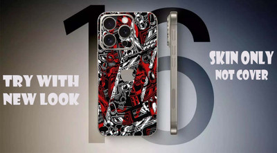 TJ CREATION Apple iPhone 16 Pro Mobile Skin(RED AND BLACK)