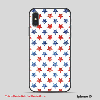 VYBE The Smart Choice iPhone 10 Pattern Mobile Skin(Red, Cloud Blue 4)