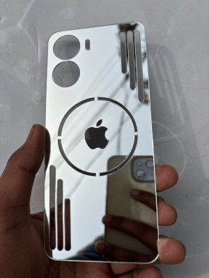 TWUAOP VIVO Y56 5G MIRROR BACK PANNEL ACRYLIC SHEET MERO APPLE Mobile Skin(Silver)