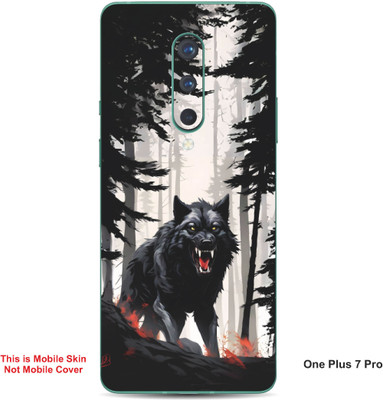 VYBE The Smart Choice One Plus 7 Pro Wolf Embossed Mobile Skin(Carbon Grey 22)