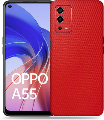 WeCre8 Skin's Oppo A55 Mobile Skin(Red Carbon Fiber Mobile Skin With Cleaning Wipe)