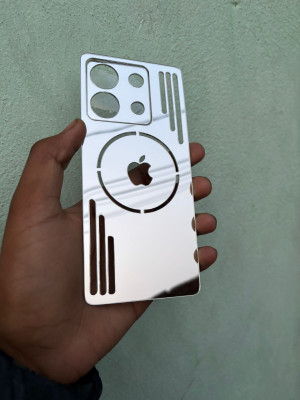 TWUAOP POCO X6 5G ACRYLIC MIRROR BACK PANNEL MERO APPLE Mobile Skin(Silver)