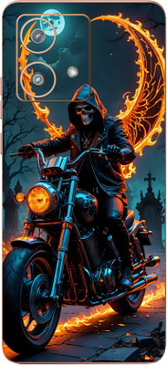yug emporium Motorola Edge 40 Neo Ghost Rider 9D Premium Theme Full Back & Side Coverage Mobile Skin(Multicolor)