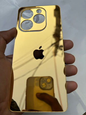 TWUAOP INFINIX HOT 40I BACK PANNEL ACRYLIC SHEET APPLE Mobile Skin(Gold)