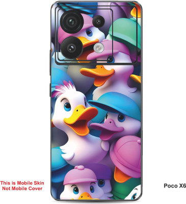VYBE The Smart Choice Poco X6 Cat Embossed Mobile Skin(Black & Blue 1)
