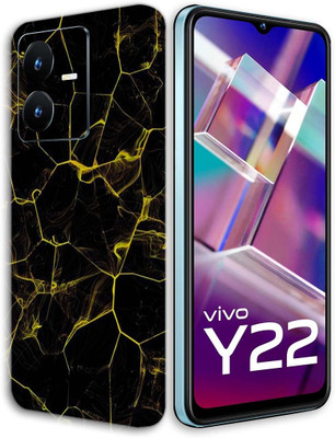TJ CREATION Vivo Y22 Mobile Skin(Ultra Super Black Abstract Skin With High Matte Finish.)