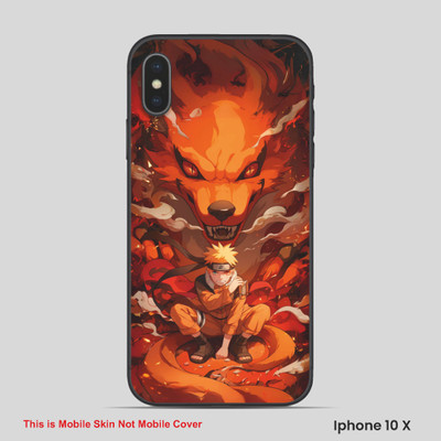 VYBE The Smart Choice iPhone 10X Anime Embossed Mobile Skin(Crater Red 13)