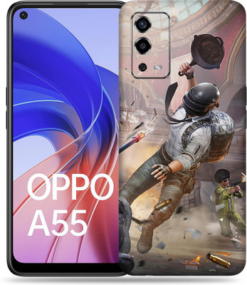 SkinoMania Oppo-A55 Mobile Skin(Multicolour Pubg Pan Fight)