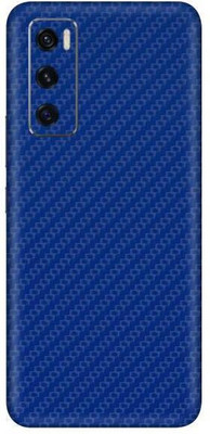 Vcare GadGets Vivo V20 SE Mobile Skin(Fiber Carbon Blue)