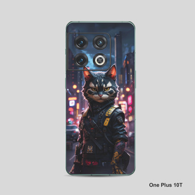 VYBE The Smart Choice One Plus 10T Anime Ninja Cat Mobile Skin Mobile Skin(Pinkish Purple, Dusty Grey 15)