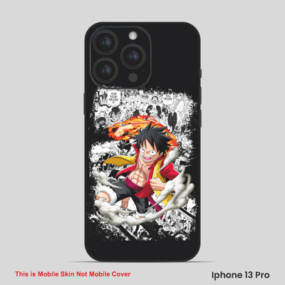 VYBE The Smart Choice iPhone 13 Pro Luffy Embossed Mobile Skin(Charcol Black White 15)