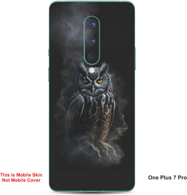 VYBE The Smart Choice One Plus 7 Pro Owl Embossed Mobile Skin(Dark Black 22)
