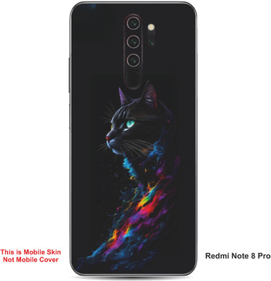 VYBE The Smart Choice Redmi Note 8 Pro Cat Embossed Mobile Skin(Charcoal Grey 14)