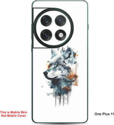 VYBE The Smart Choice One Plus 11 Fox Embossed Mobile Skin(White & Light Blue 32)