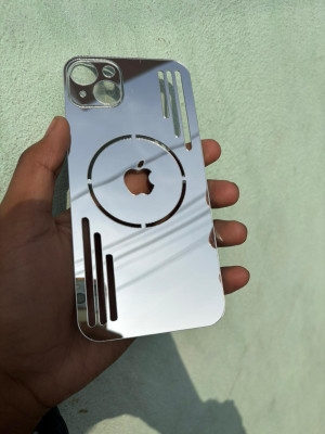 TWUAOP I PHONE 14 PLUS ACRYLIC MIRROR BACK PANNEL MERO APPLE Mobile Skin(Silver)