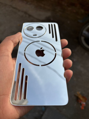 TWUAOP REALME 11 5G MIRROR BACK PANNEL ACRYLIC SHEET MERO APPLE Mobile Skin(Silver)