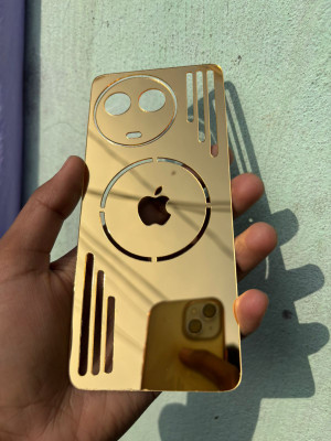 TWUAOP REALME 11X 5G MIRROR BACK PANNEL ACRYLIC SHEET MERO APPLE Mobile Skin(Gold)