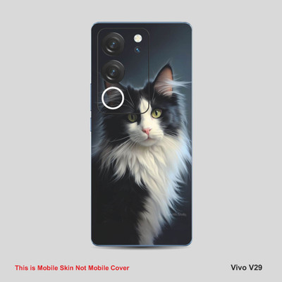 VYBE The Smart Choice Vivo V29 Cat Mobile Skin Mobile Skin(Dark Grey A2)