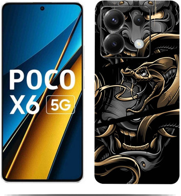 BugguSkin POCO X6 5G Mobile Skin(Ultra Super Dark Brown Skin With HiighQuality MatteFinish_thanks)