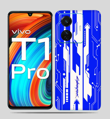 SkinoMania Vivo T1 Pro (5g) Mobile Skin(Blue-Cyberpunk Multicolor Mobile skin)