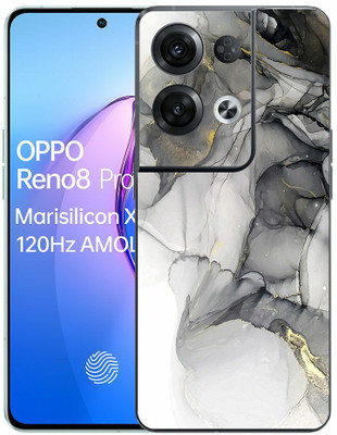 FCS OPPO Reno8 Pro 5G Printed Back Skin: White Marble Mobile Skin(White Marble Skin)