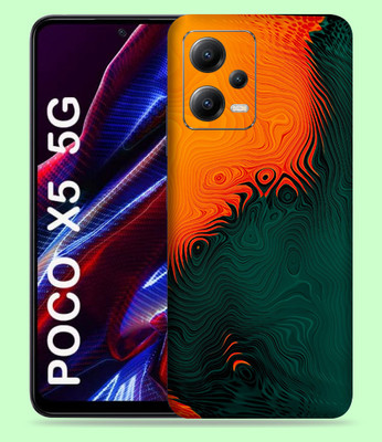 WeCre8 Skin's Xiaomi Poco X5 5G Mobile Skin(Orange Green Abstract Multicolor Mobile Skin)
